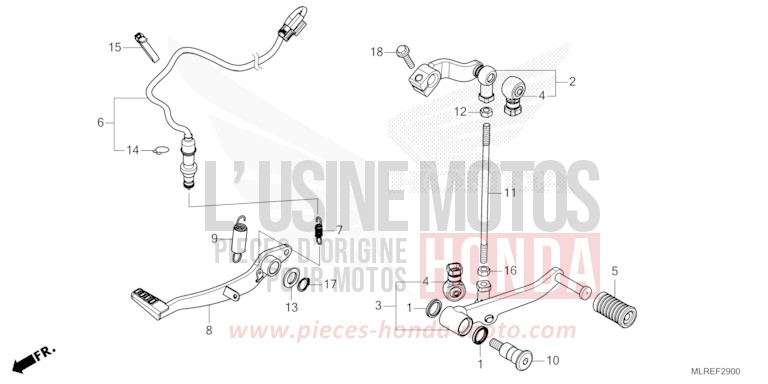 PEDAL for Hornet 500 MAT GUNPOWDER BLACK METALLIC (NH436) from 2024